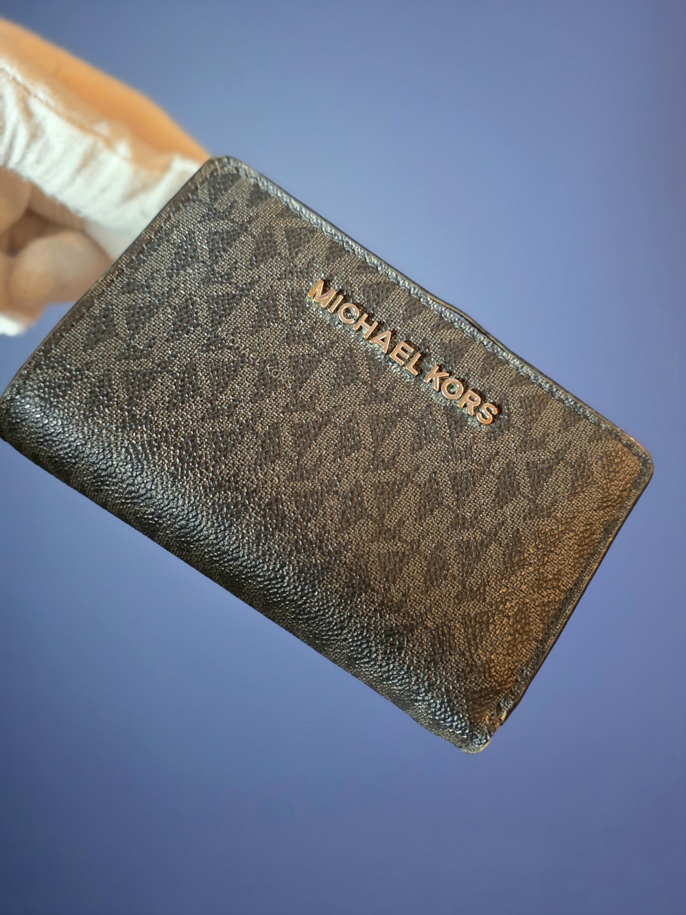 Michael Kors Black MK Logo Compact Wallet